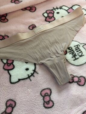 Ribbed Nude Thong Panty